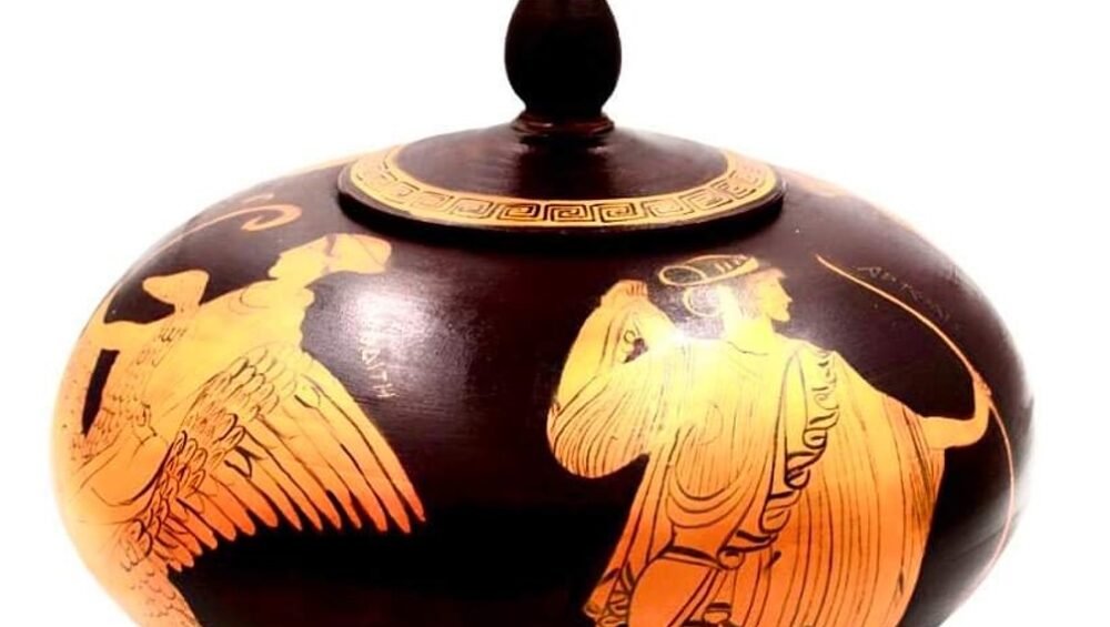 Χειροποίητο ζωγραφιστό αγγείο - τεφροδόχο